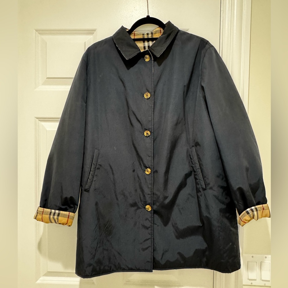 Vintage Burberry London Reversible Coat – Plaid Lined – Unisex